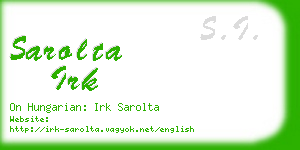 sarolta irk business card